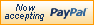 We accept PayPal payments